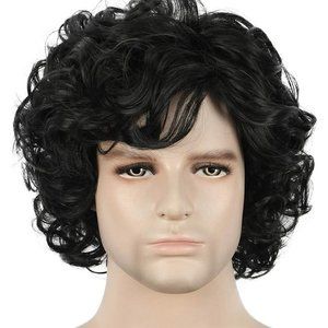 Short Curly Black Wig Cosplay Wigs Halloween Cosplay Costume Synthetic Wig New